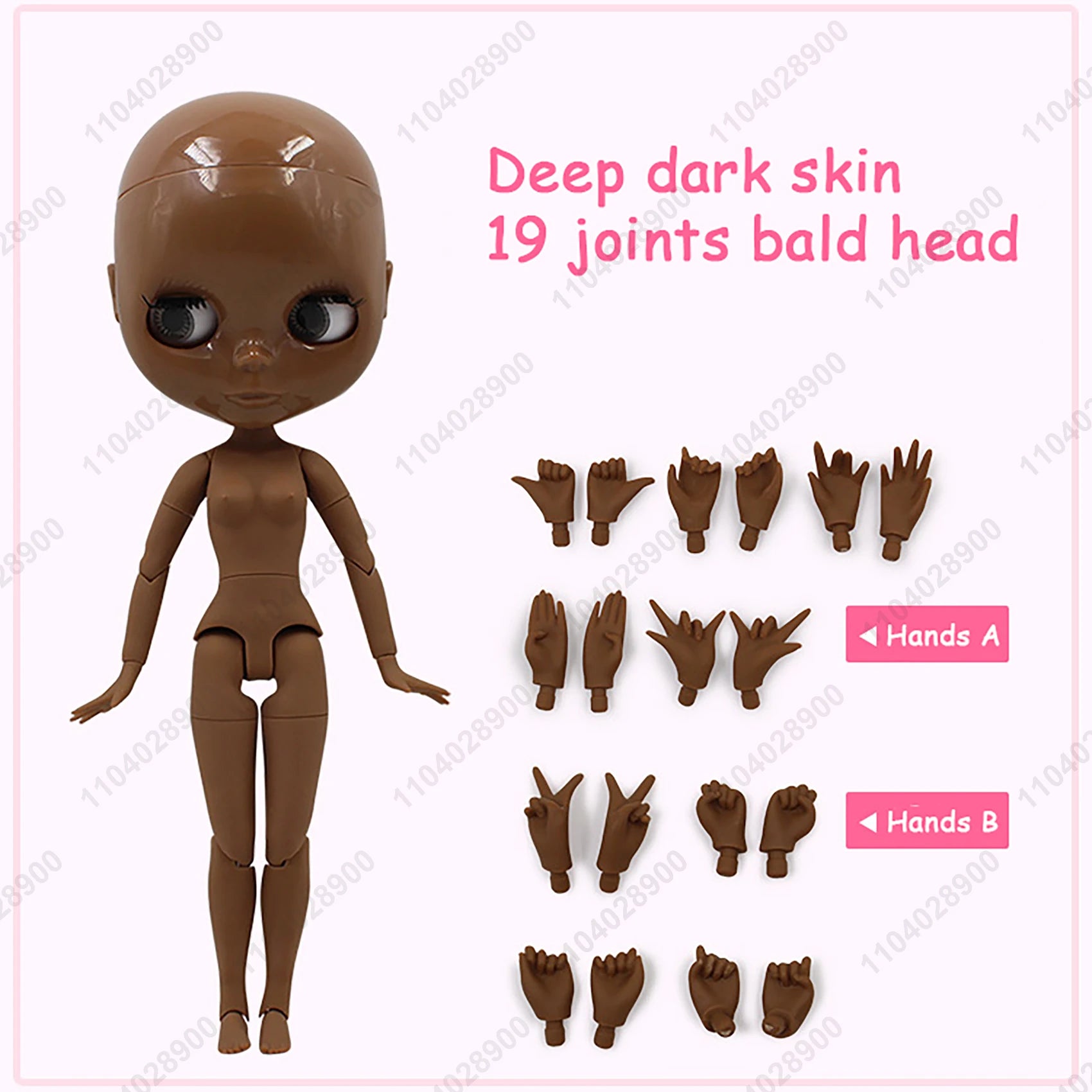 ICY DBS Blyth Doll 19 Joints 30cm 1/6 Scale BJD Body Bald Head No Wig Unpainted DIY Makeup Practice Costume Doll for Collectors