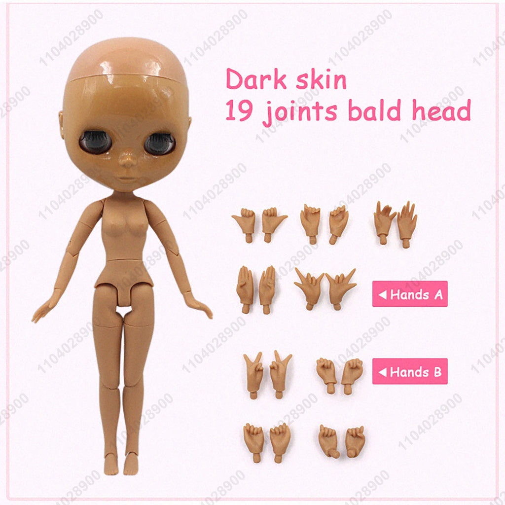 ICY DBS Blyth Doll 19 Joints 30cm 1/6 Scale BJD Body Bald Head No Wig Unpainted DIY Makeup Practice Costume Doll for Collectors