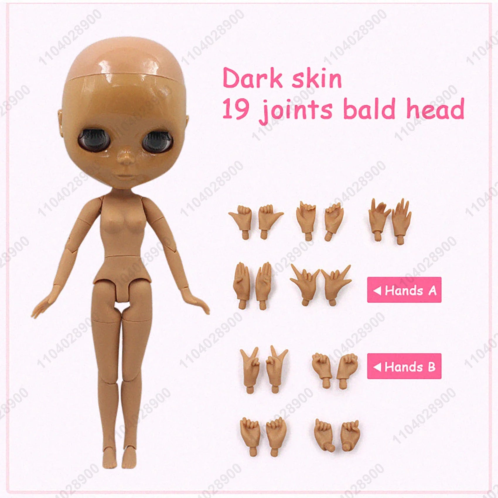 ICY DBS Blyth Doll 19 Joints 30cm 1/6 Scale BJD Body Bald Head No Wig Unpainted DIY Makeup Practice Costume Doll for Collectors