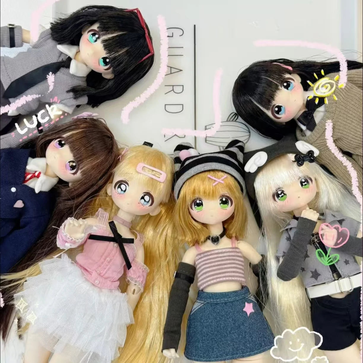 Don'T Touch My Bangs Series Smart Doll 1/6 Bjd Blind Box Ball Jointed Doll Mystery Box With Hair Figures Model Toy Diy Pose