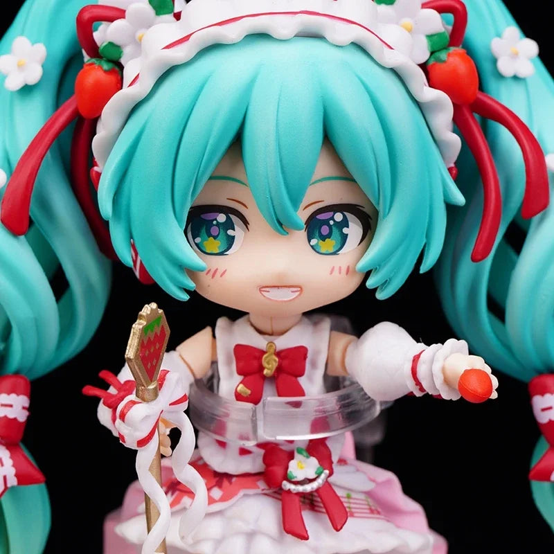 10cm #1939 Hatsune Miku Anime Figure 15th Anniversary Strawberry Miku Action Figure #1940 PVC Collection Model Doll Toys Gift