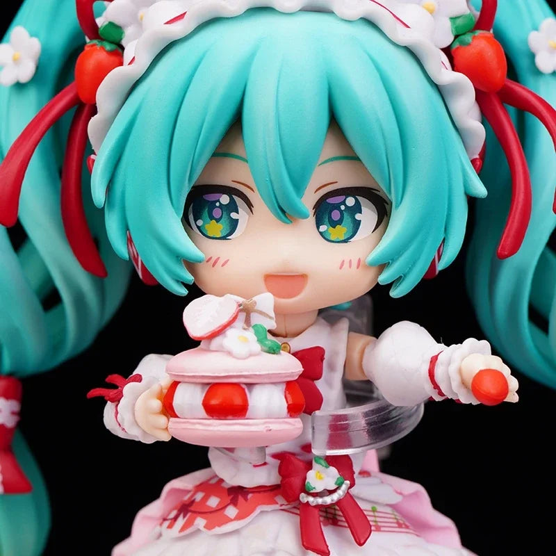 10cm #1939 Hatsune Miku Anime Figure 15th Anniversary Strawberry Miku Action Figure #1940 PVC Collection Model Doll Toys Gift