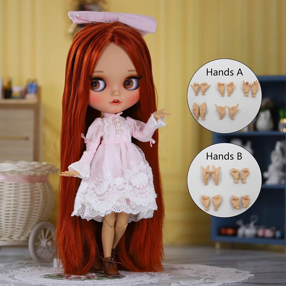 ICY DBS blyth doll 1/6 BJD Joint body Tan skin Matte Face 30cm on sale special price toy gift Anime Girl SD