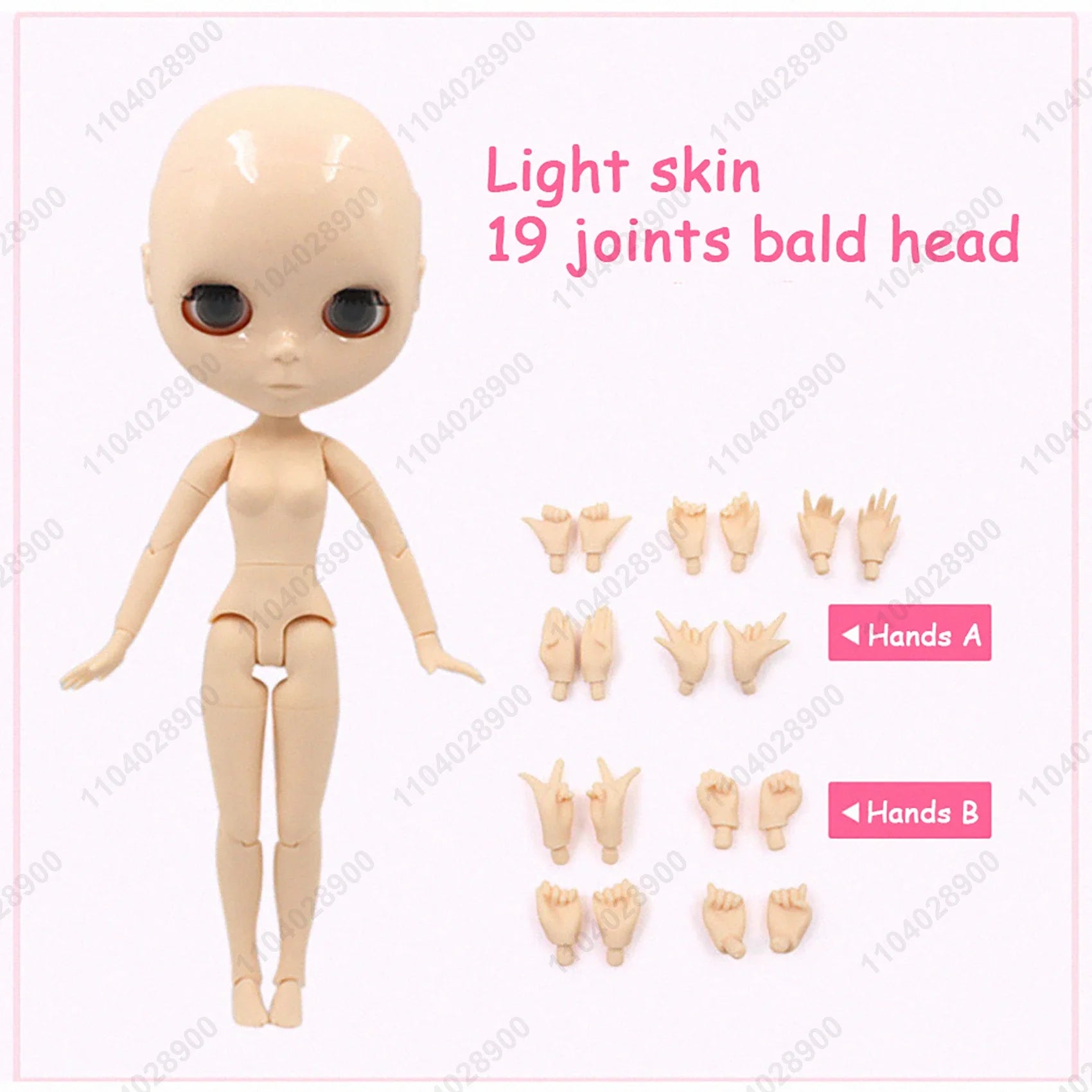 ICY DBS Blyth Doll 19 Joints 30cm 1/6 Scale BJD Body Bald Head No Wig Unpainted DIY Makeup Practice Costume Doll for Collectors