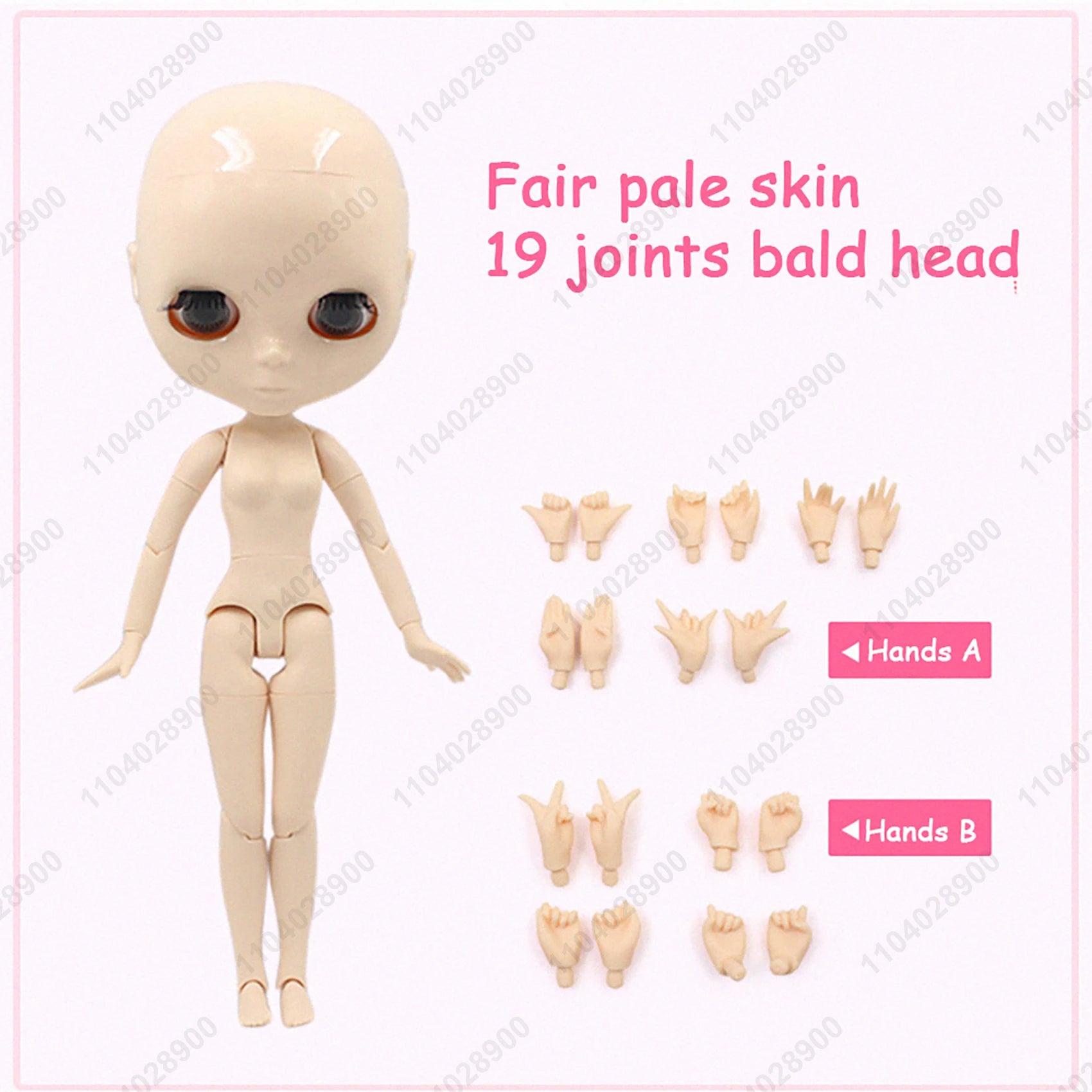 ICY DBS Blyth Doll 19 Joints 30cm 1/6 Scale BJD Body Bald Head No Wig Unpainted DIY Makeup Practice Costume Doll for Collectors